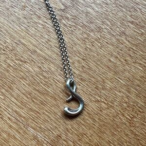 Authentic Tiffany & Co Elsa Peretti “S” Alphabet Letter Pendant on 16” Chain